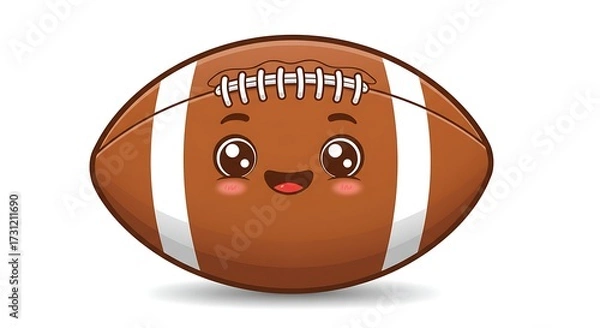 Obraz Cute Football Character Smiling Vector Illustration