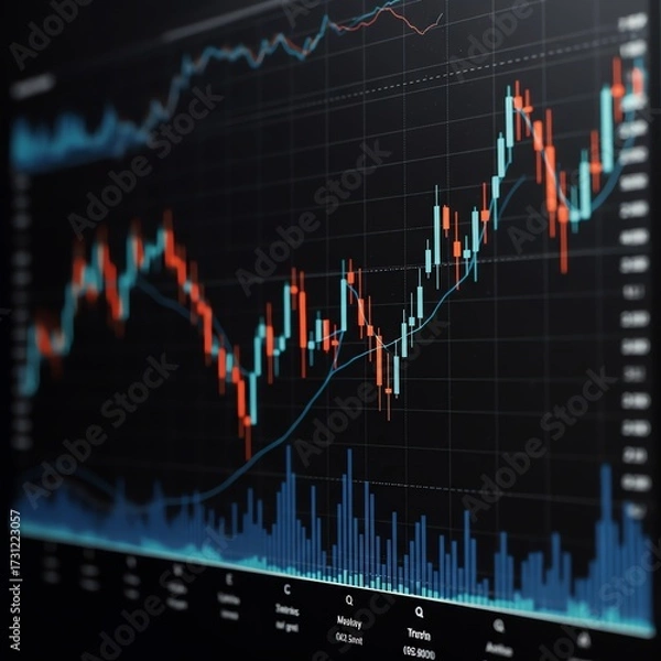 Fototapeta Stock market chart with candlestick pattern
