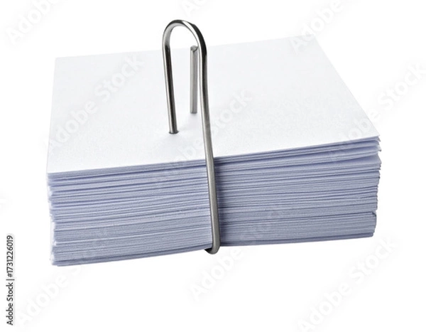 Fototapeta Minimalist Stack of Papers with Clip PNG