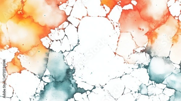 Obraz Seamless pattern abstract watercolor cracked effect on white background