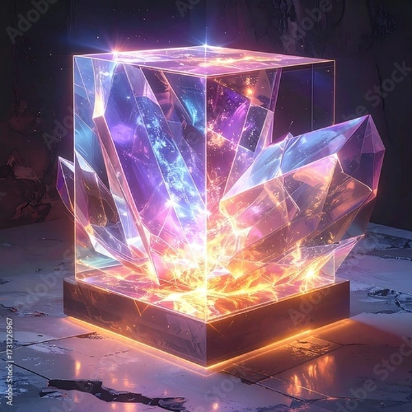 Obraz Crystal cube display