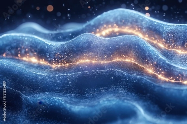 Obraz Glowing lights in a water wave.