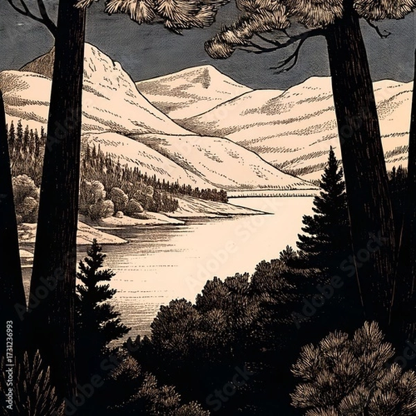 Obraz sunset over the lake