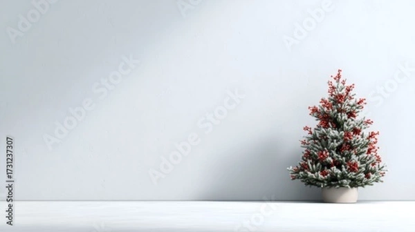 Fototapeta minimalist studio background with christmas concept
