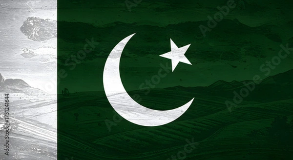 Obraz Pakistani Flag creative style