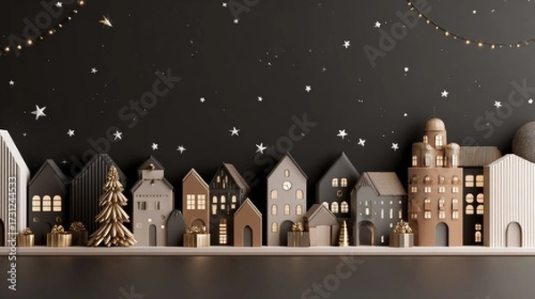 Fototapeta minimalist studio background with christmas concept