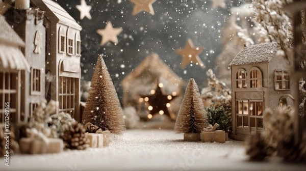 Fototapeta minimalist studio background with christmas concept