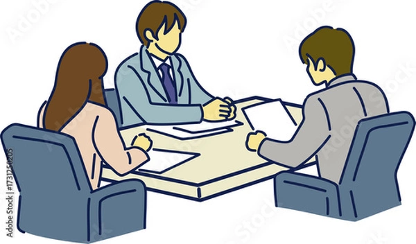 Obraz 打ち合わせをするビジネスマン png