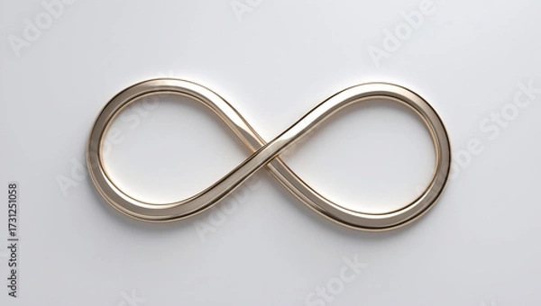 Fototapeta Infinity Symbol representing everlasting love, centered on a pristine white background