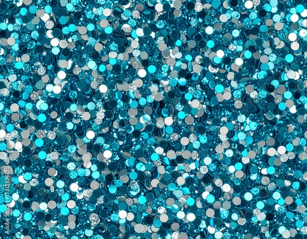 Fototapeta 青緑 シルバー キラキラ ラメグリッター 背景素材