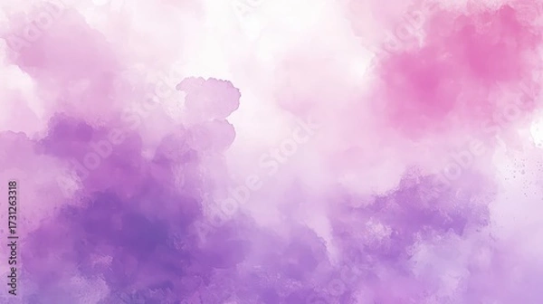Fototapeta Gentle watercolor background with pastel pink and purple shades creating a soft and calming artistic texture