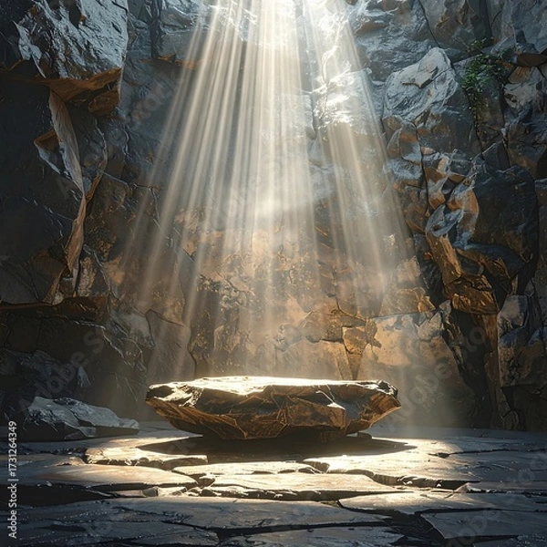 Obraz Cave with golden light