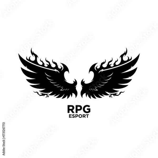 Obraz Black Winged Logo for RPG Esport Gaming