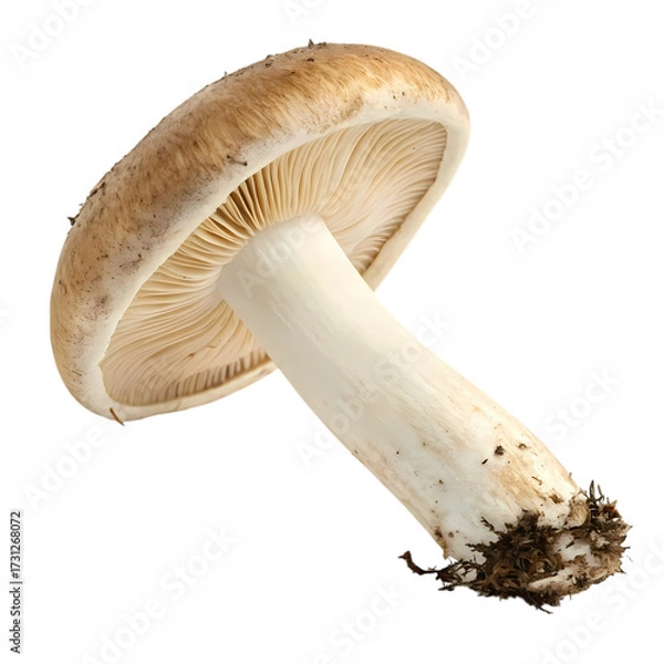 Fototapeta Close-up of a Single Brown Mushroom: Detailed Macro Photography