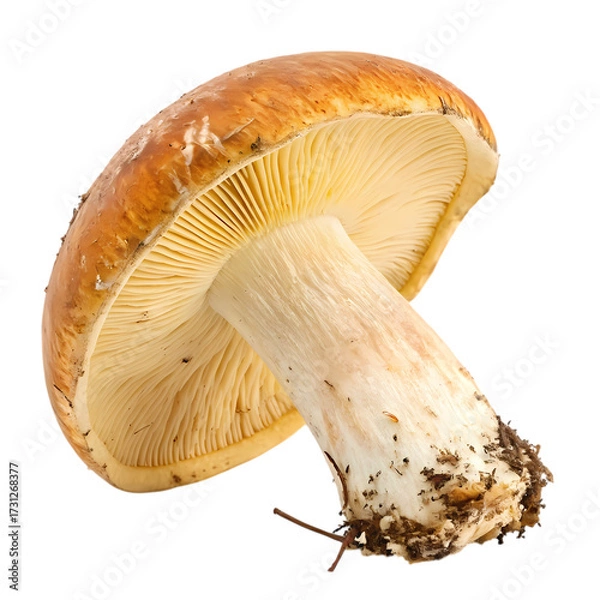 Obraz Golden Mushroom: Close-Up of a Single Edible Fungus