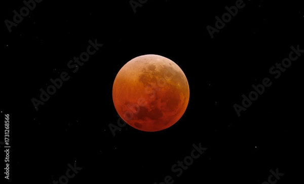 Fototapeta Full lunar eclipse surrounded by stars in September 2025 taken in Shark Bay, Western Australia. Lens 840mm on full frame camera