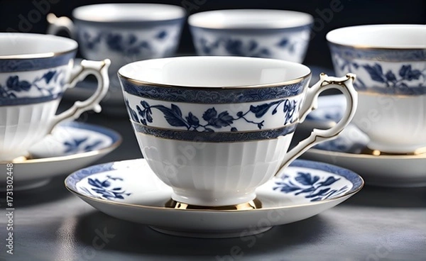 Fototapeta Elegant Bone China Teacups
