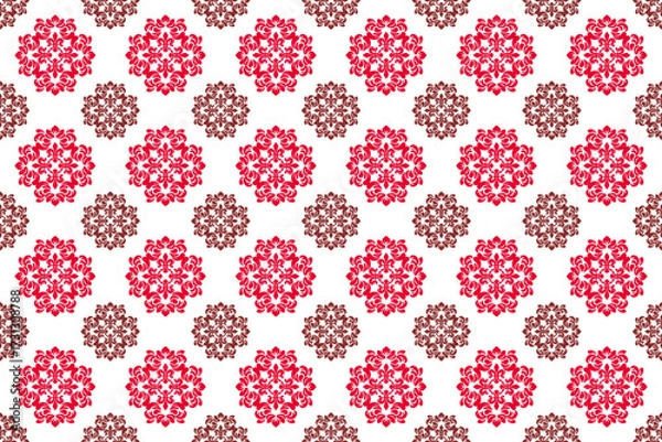 Fototapeta Damask seamless pattern, seamless vector pattern, geometric pattern, motif, background, decorative pattern, wallpaper, art ornament, fabric, vintage.

