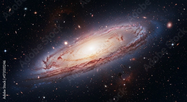 Fototapeta Expanding universe glowing in cosmic dramatic scene