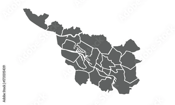 Fototapeta bremen germany map isolated on white background for website layouts,background,education, precise,customizable,Travel worldwide,map silhouette backdrop,earth geography, political,reports.