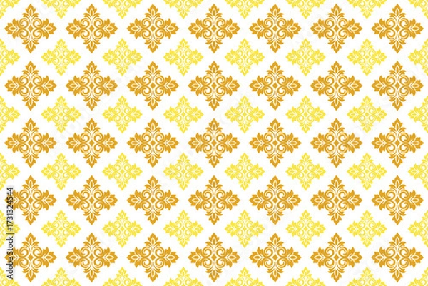Fototapeta Damask seamless pattern geometric vector pattern background decorative wallpaper art ornament fabric vintage
