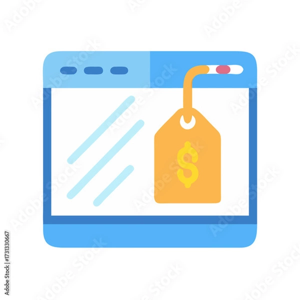 Obraz Digital marketplace icon displaying a price tag element