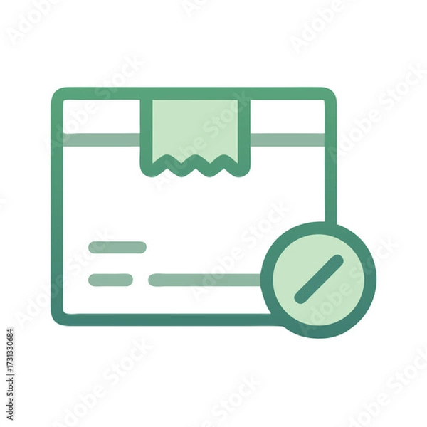 Fototapeta Delivered package icon, delivery completed, shipping icon vector