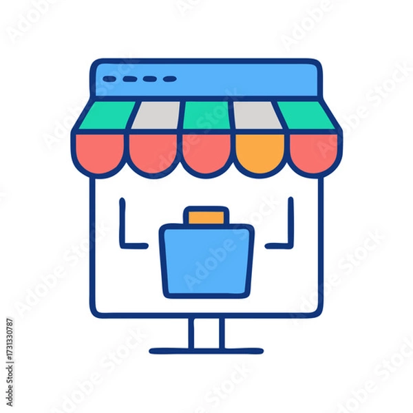 Obraz Online store front icon depicting digital retail shopping