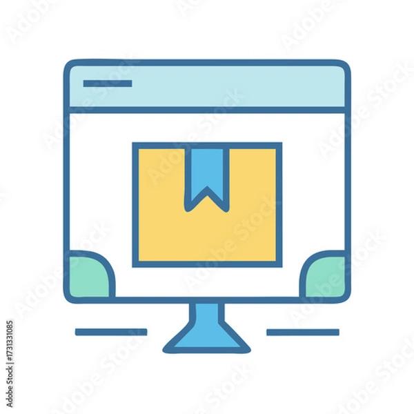 Obraz Online Delivery Package on Computer Monitor Concept Illustration