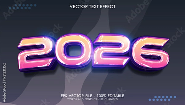 Obraz Happy New Year 2026 - Editable Text Effect