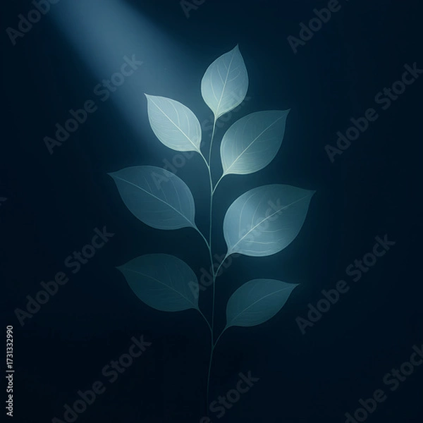 Fototapeta Abstract floral background with green leaves, vector illustration of a spring nature pattern design