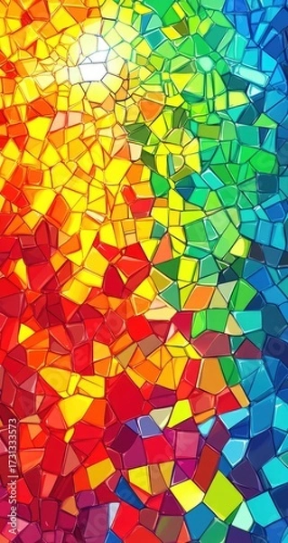 Fototapeta Vibrant, multicolored, geometric mosaic pattern