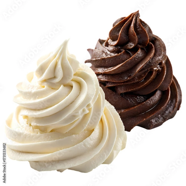 Fototapeta Creamy Chocolate and Vanilla Frosting: Delicious Dessert Topping