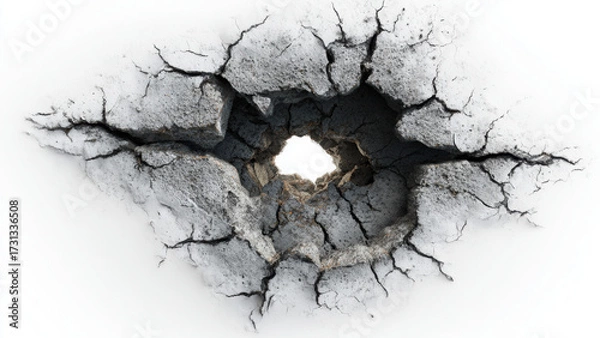 Fototapeta Cracked Concrete Wall Texture with Exposed Damage and Rough Surface