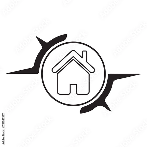 Obraz House icon with marine wildlife elements.