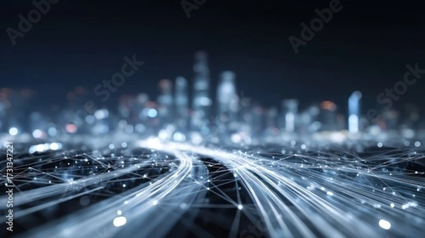 Fototapeta Digital city network