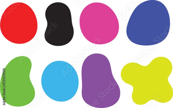 Fototapeta Bright organic shapes vector set flat colorful design collection