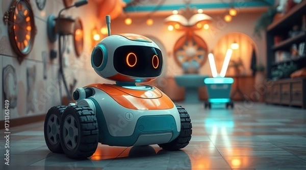 Obraz Robot in Cozy Home Interior.