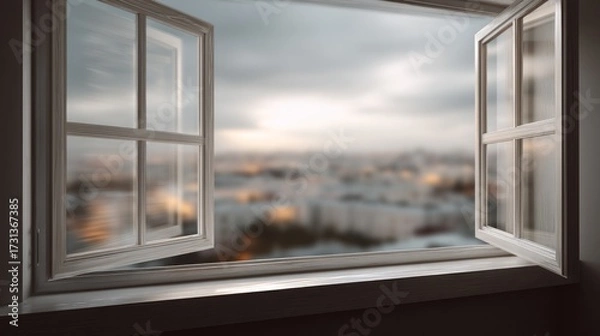 Obraz Cityscape window view