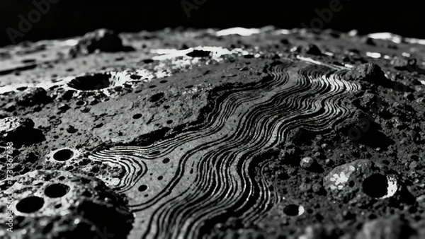Obraz Black and white planet surface