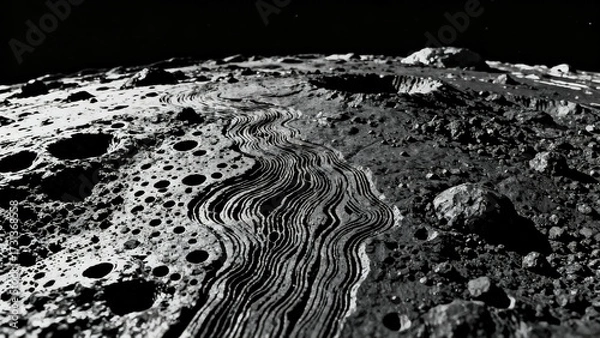 Obraz Black and white planet surface