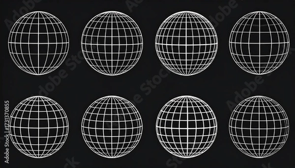 Fototapeta Geometric Globe Grids.
