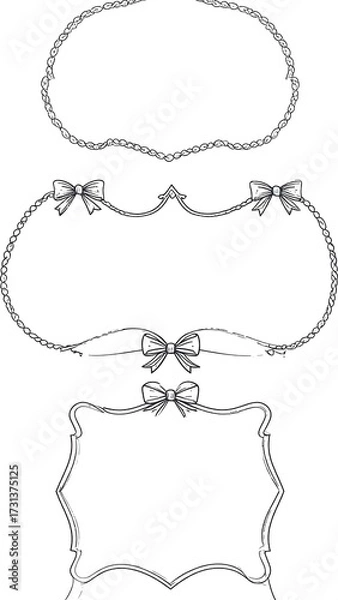Obraz Elegant Decorative Frames with Bows.
