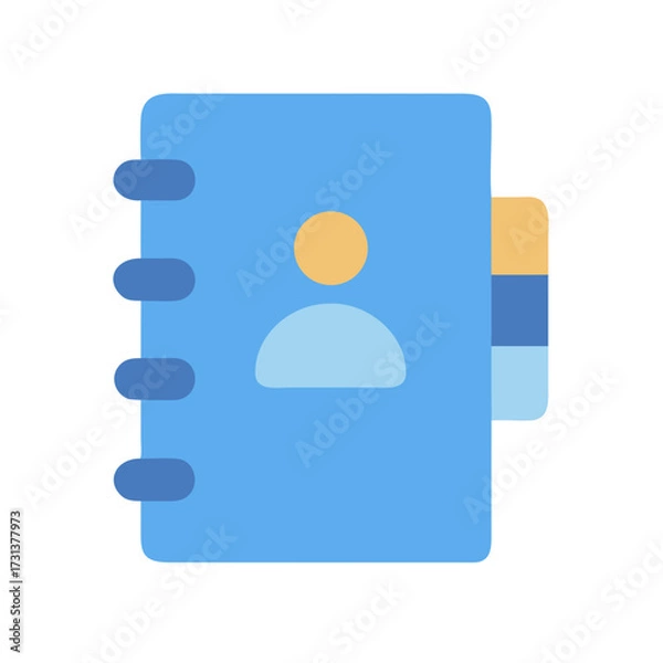 Fototapeta Flat design contact book with person icon illustration