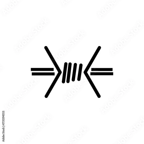 Obraz Barbed wire icon isolated on white background
