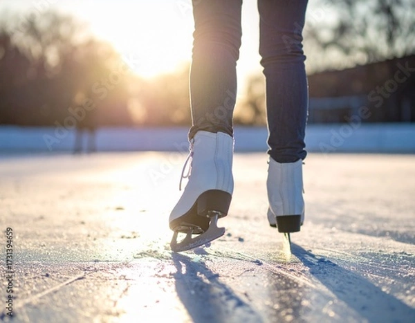 Obraz アイススケートを楽しむ女性