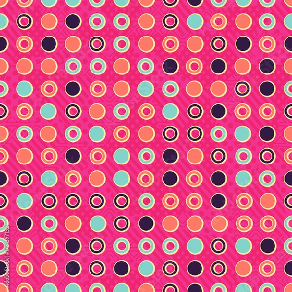Obraz Colored circle geometric. Seamless pattern