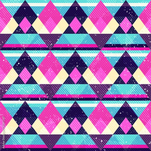 Obraz Diamond seamless pattern with grunge effect