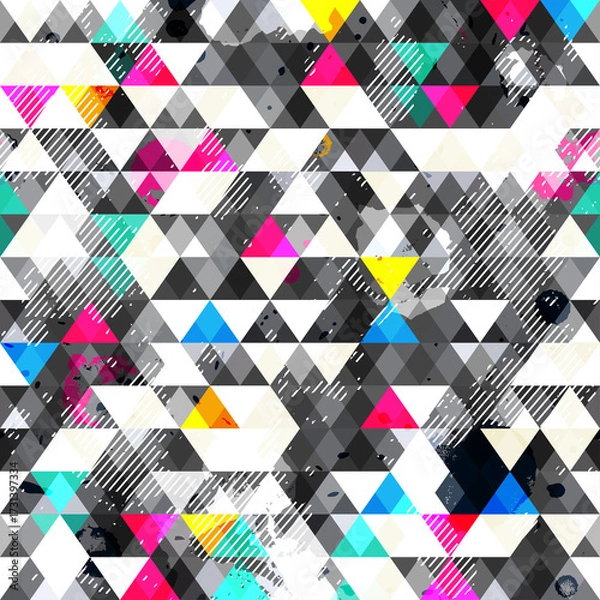 Obraz Grunge triangles. Seamless pattern