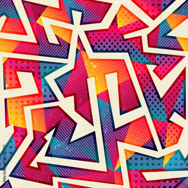 Obraz Rainbow color geomeric pattern. Seamless